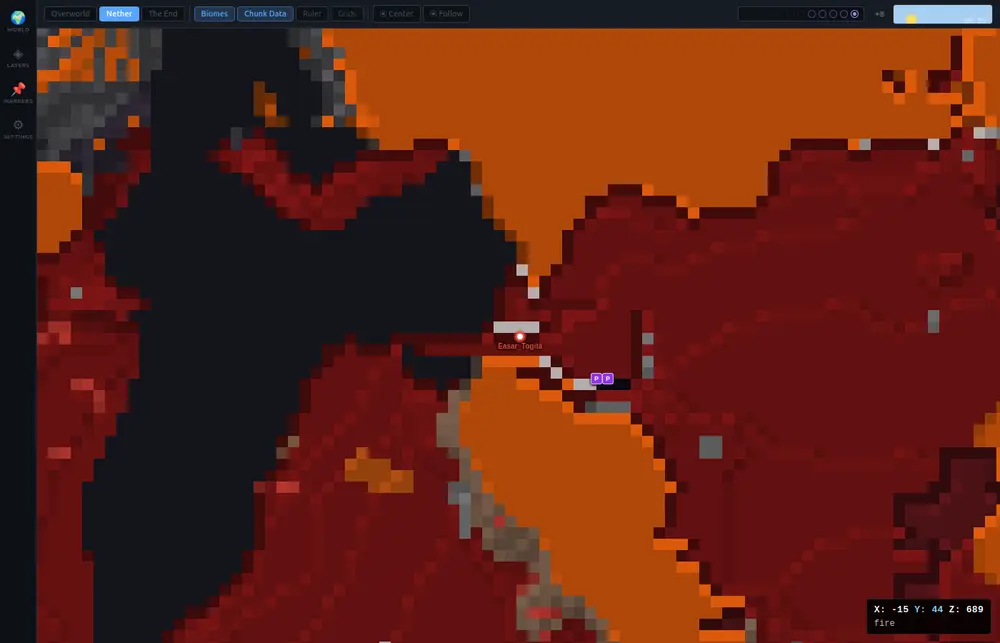 The Nether interior rendered with lava and netherrack